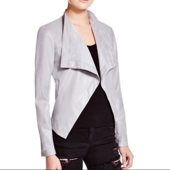 BB Dakota Jackets & Blazers - Grayish Blue Vegan Leather Jacket